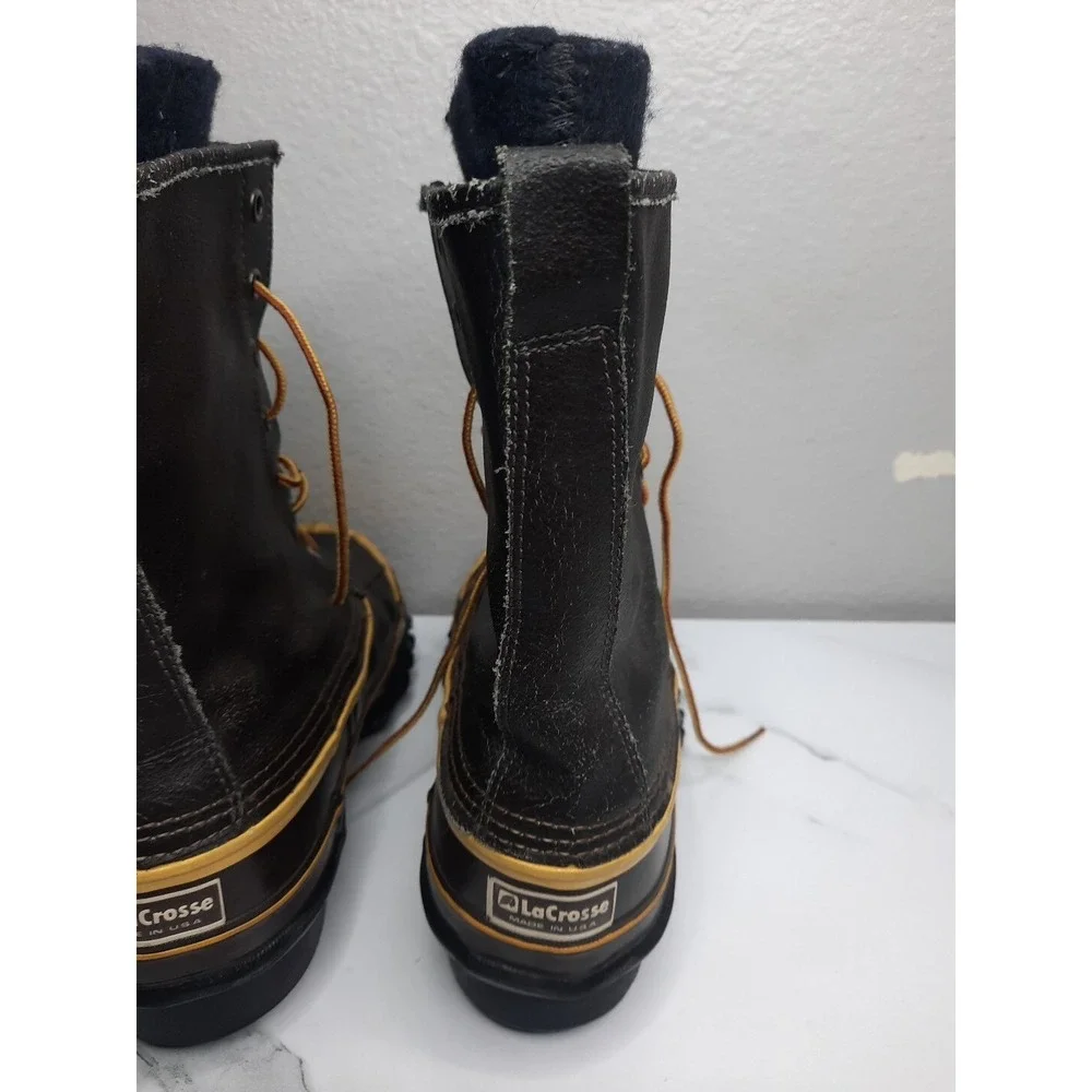 LACROSSE BROWN WATERPROOF INSULATED Steel Shank Boots SZ 6 Made in USA HUNTING